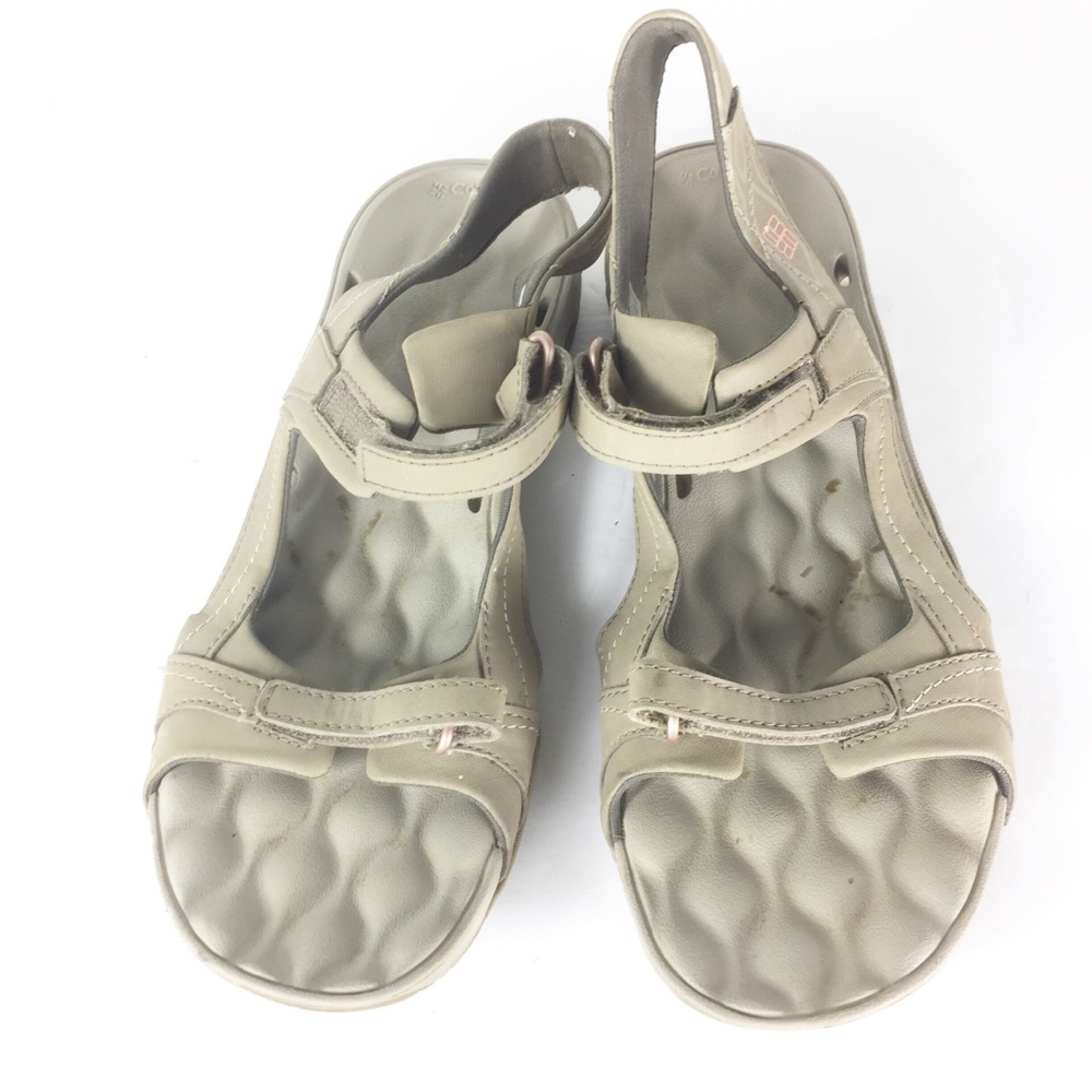 Columbia Women Gray Open Toe Ankle Strap Sandals